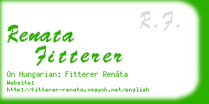 renata fitterer business card